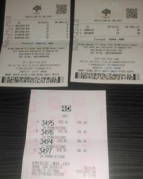 4D Winning Tickets Proof | 4D SINGAPORE
